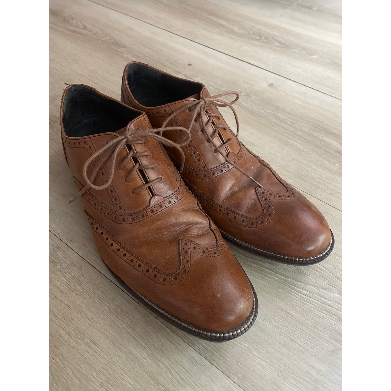 Cole Haan Wingtip Oxford Dress Shoes Men’s Size 11 Brown Leather